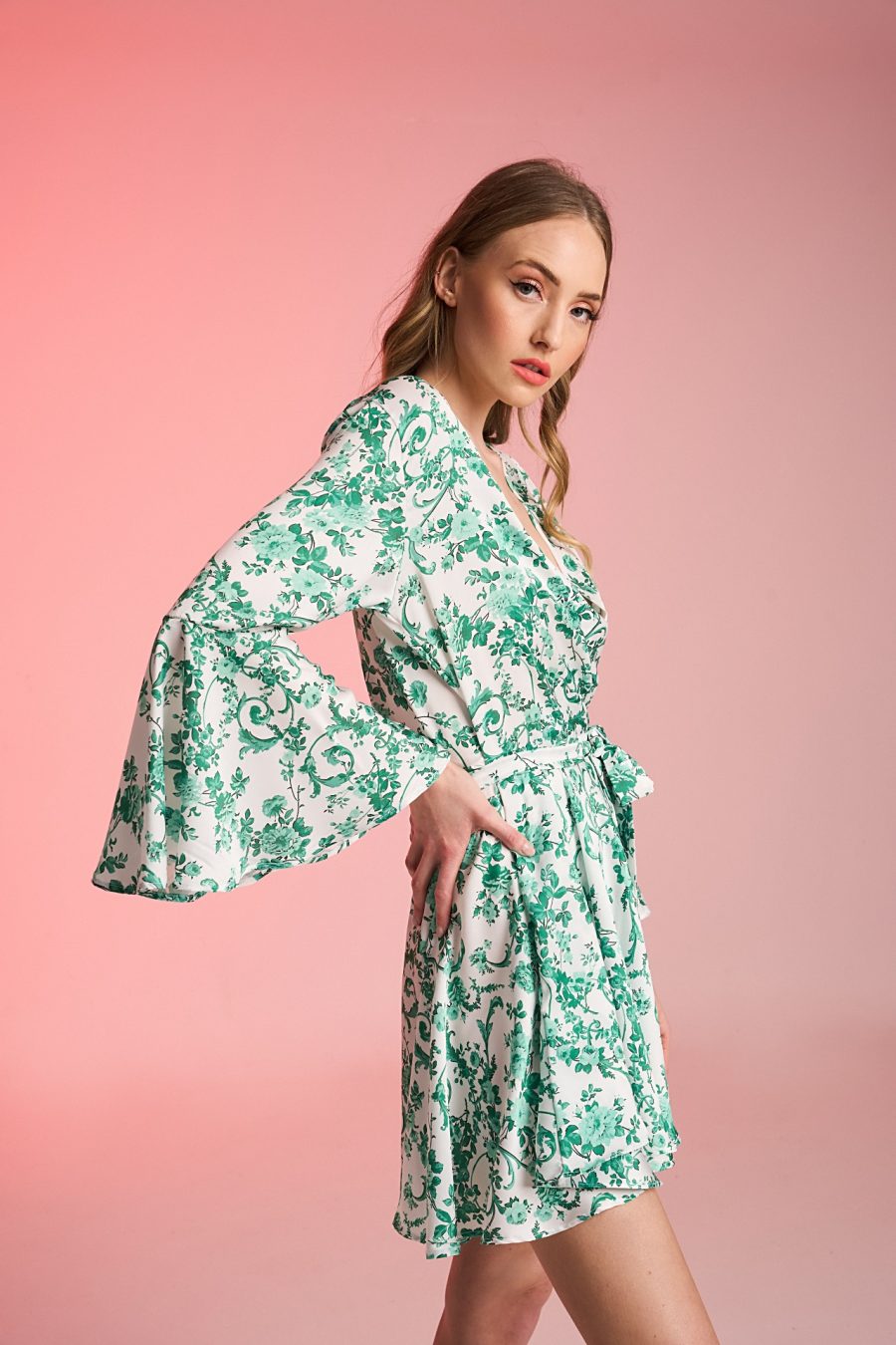 studio83 kimono dress porcelain green