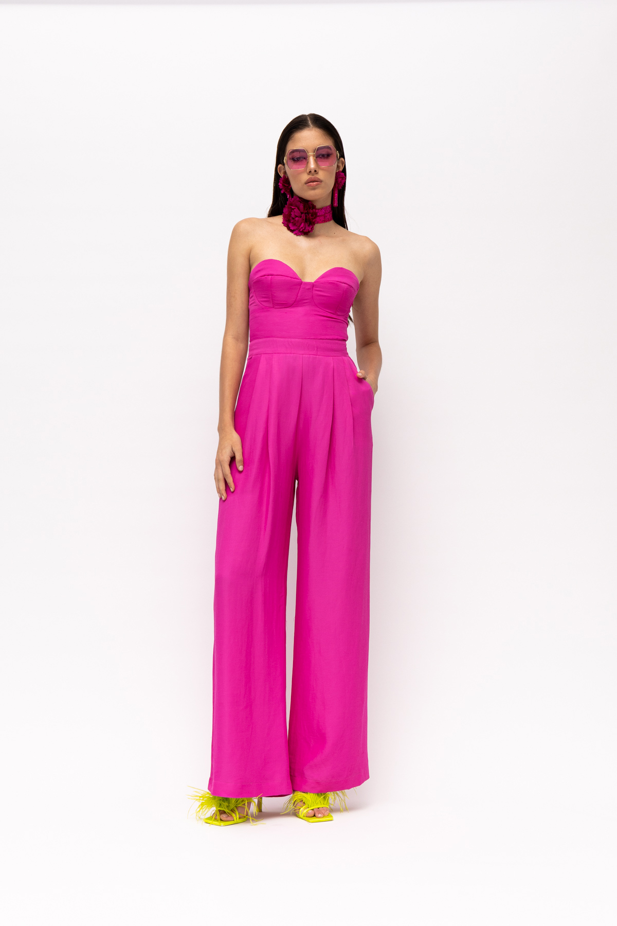 Mallory the Label Syros fuchsia jumpsuit