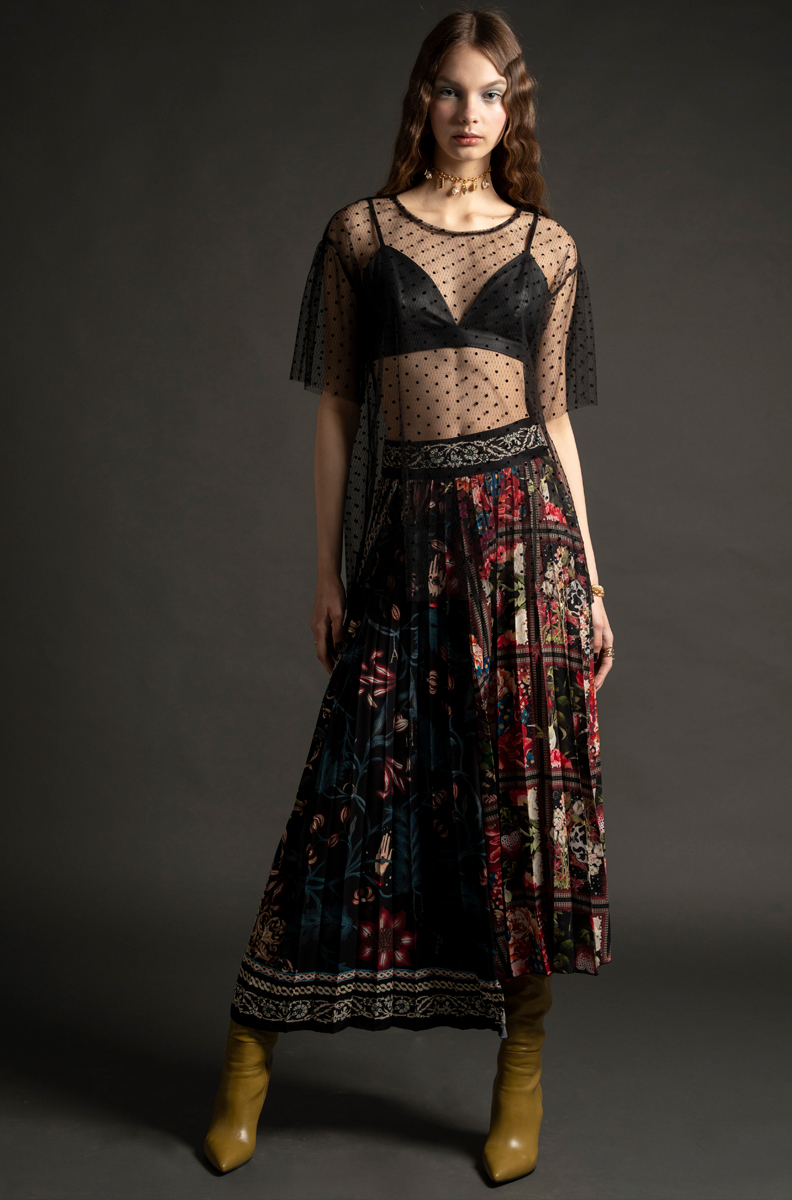 Peace & Chaos Insecta metaphysical pleated skirt