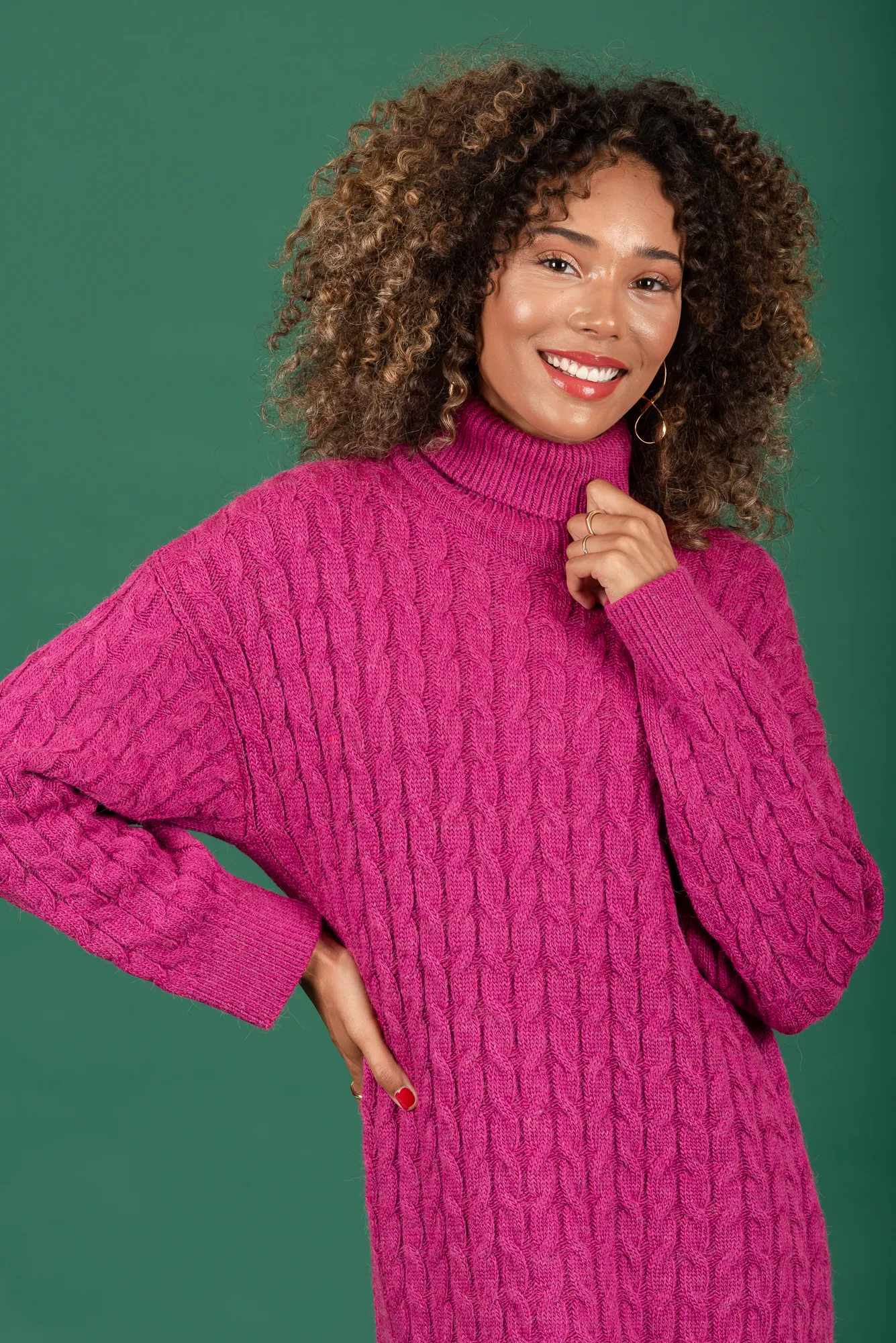 Chaton Jellington knit dress magenta