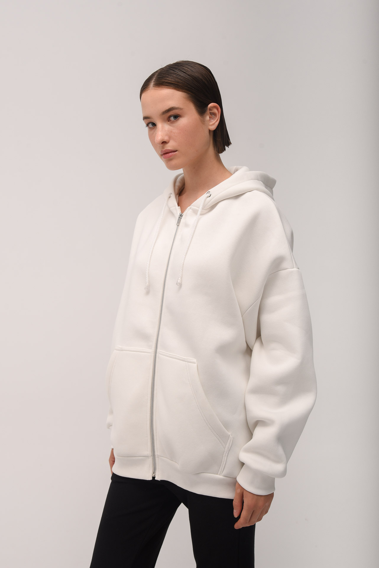 Sunsetgo Max zip hoodie off white