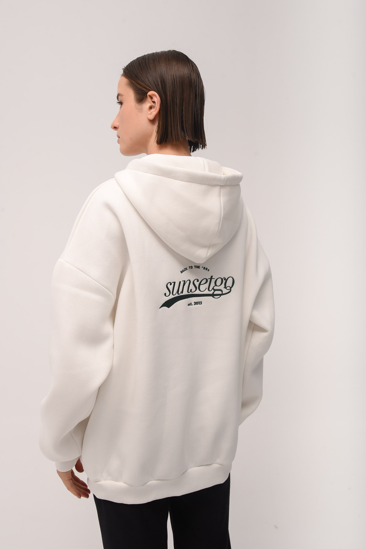 Sunsetgo Max zip hoodie off white