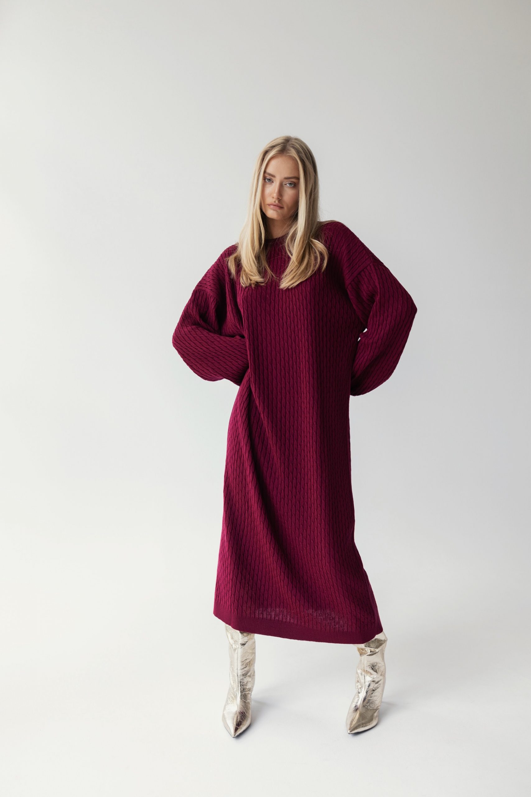 Ciel Concept Morzine knit dress burgundy