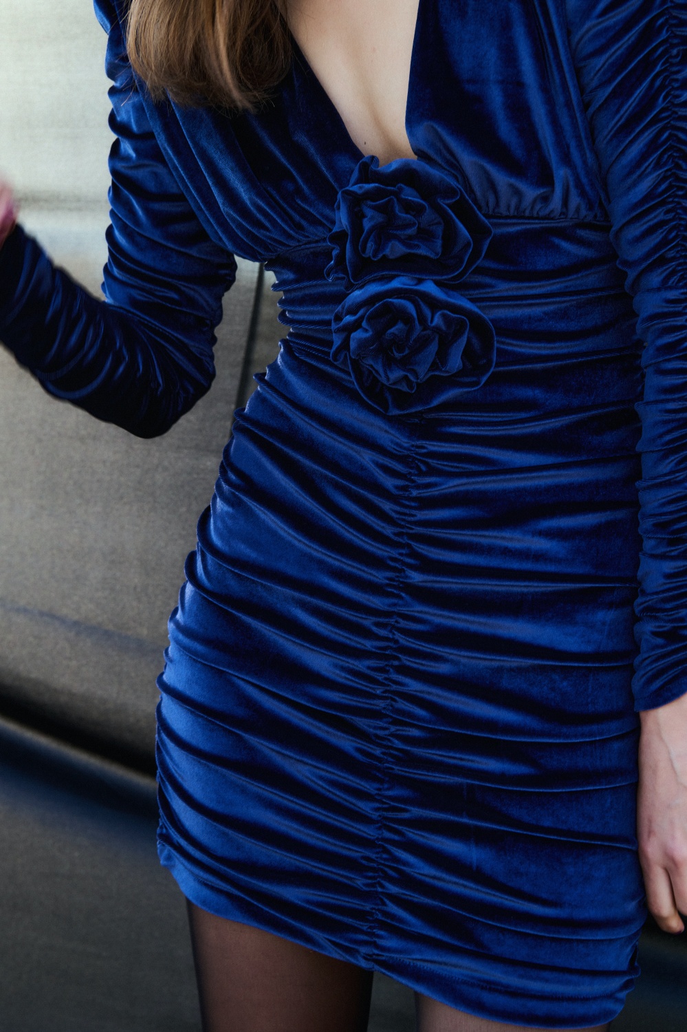 Mix & Match Anabelle velvet dress royal blue