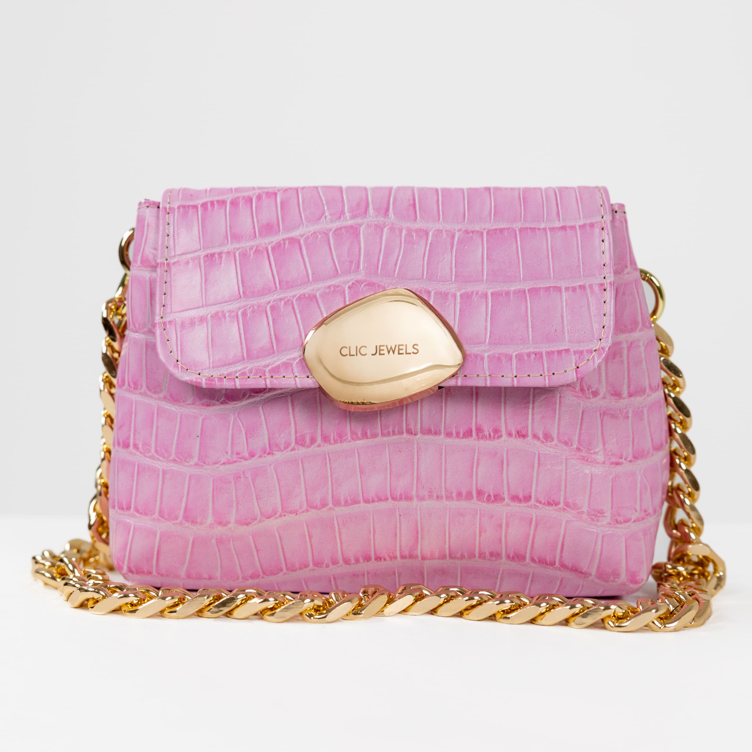 Clic Jewels Maya minibag pink croco genuine leather