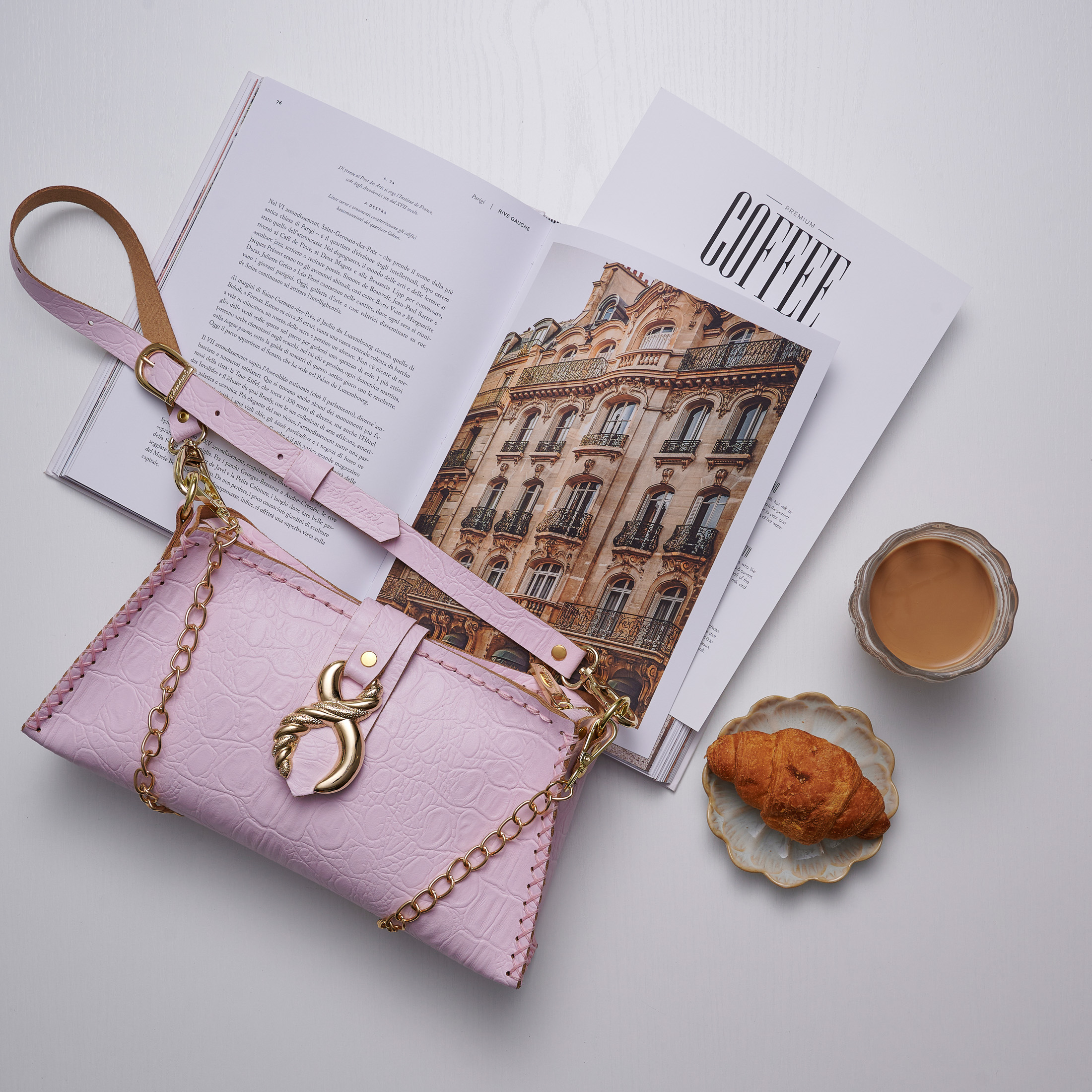 Individual Artleather Constant virtue pink gold bag