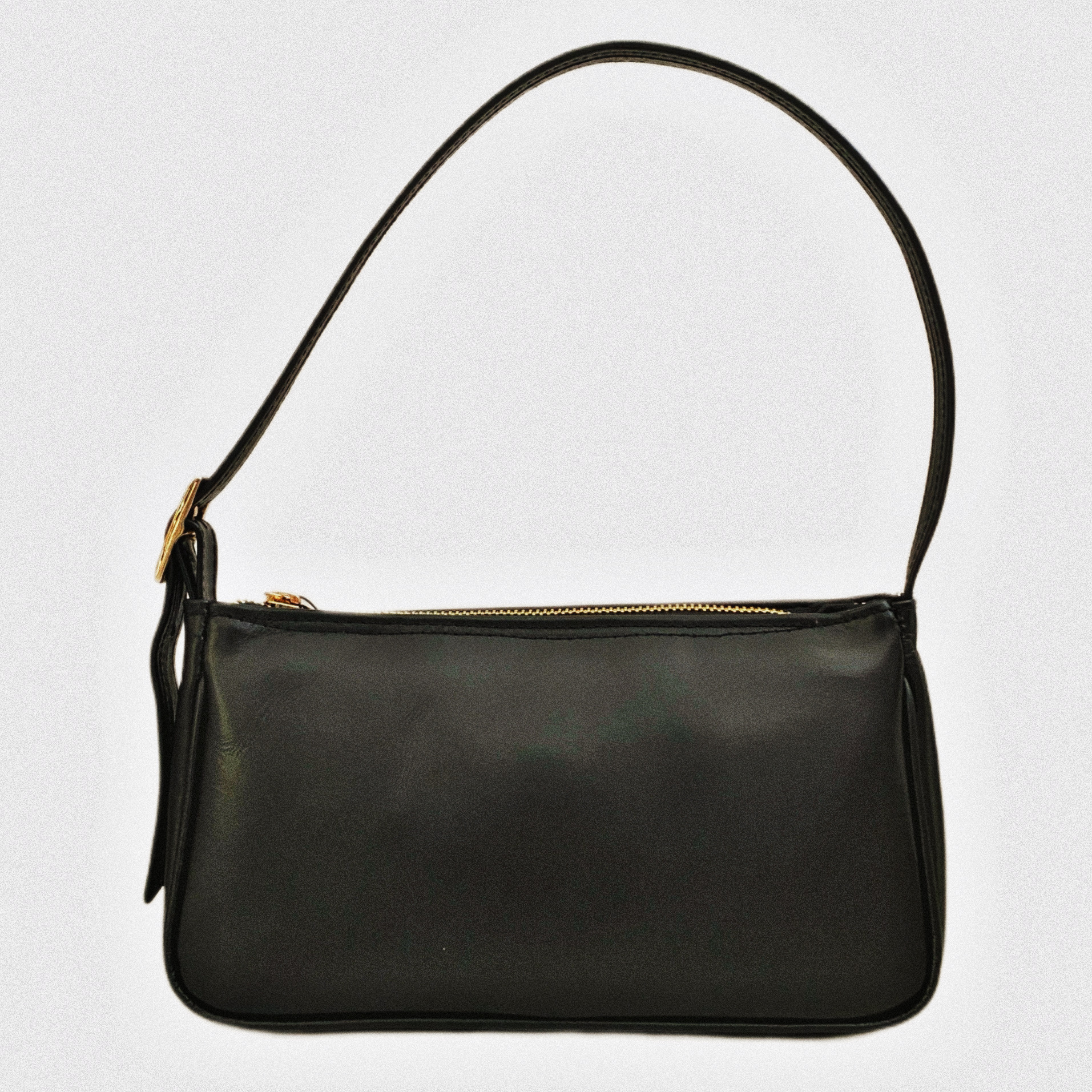Clic Jewels Shoulder bag minimal black smooth genuine leather