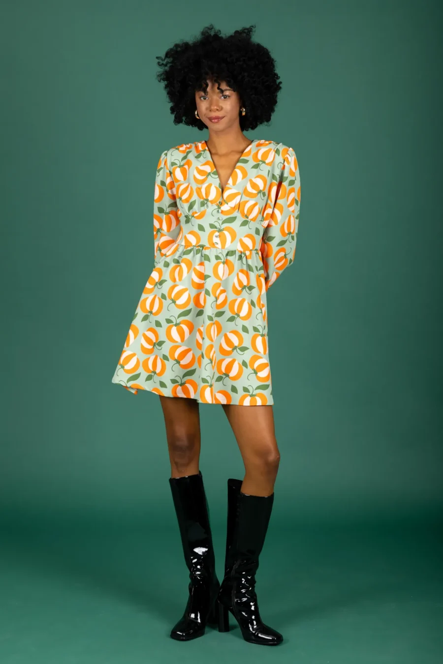 Chaton Pumpkin short dress