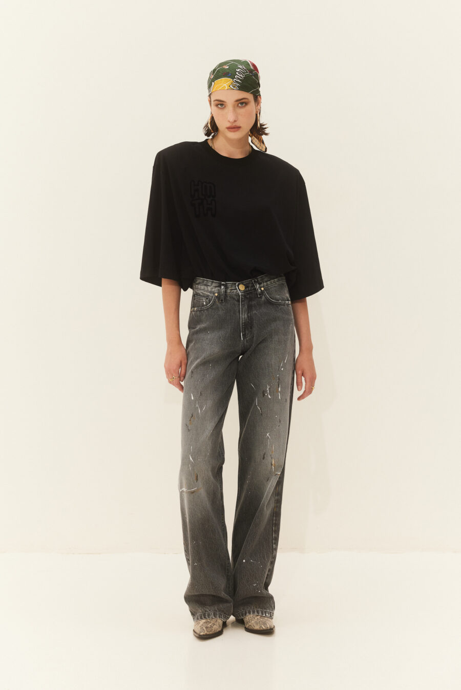 Hemithea Austine denim pants grey