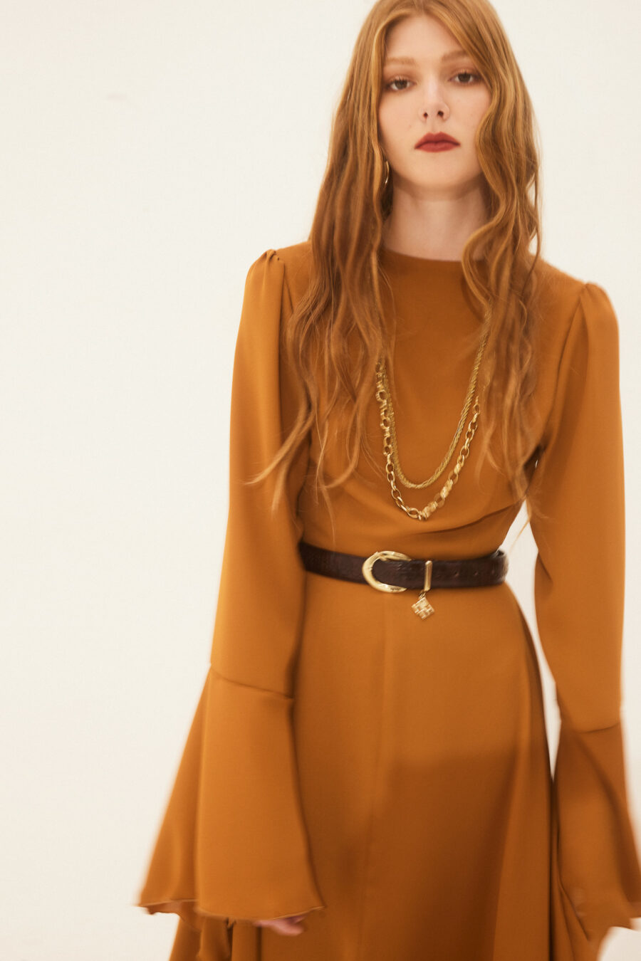 Hemithea Gloria dress orange bronze