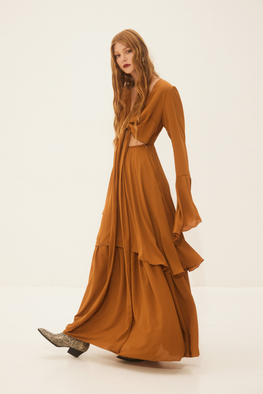 Hemithea Gloria dress orange bronze