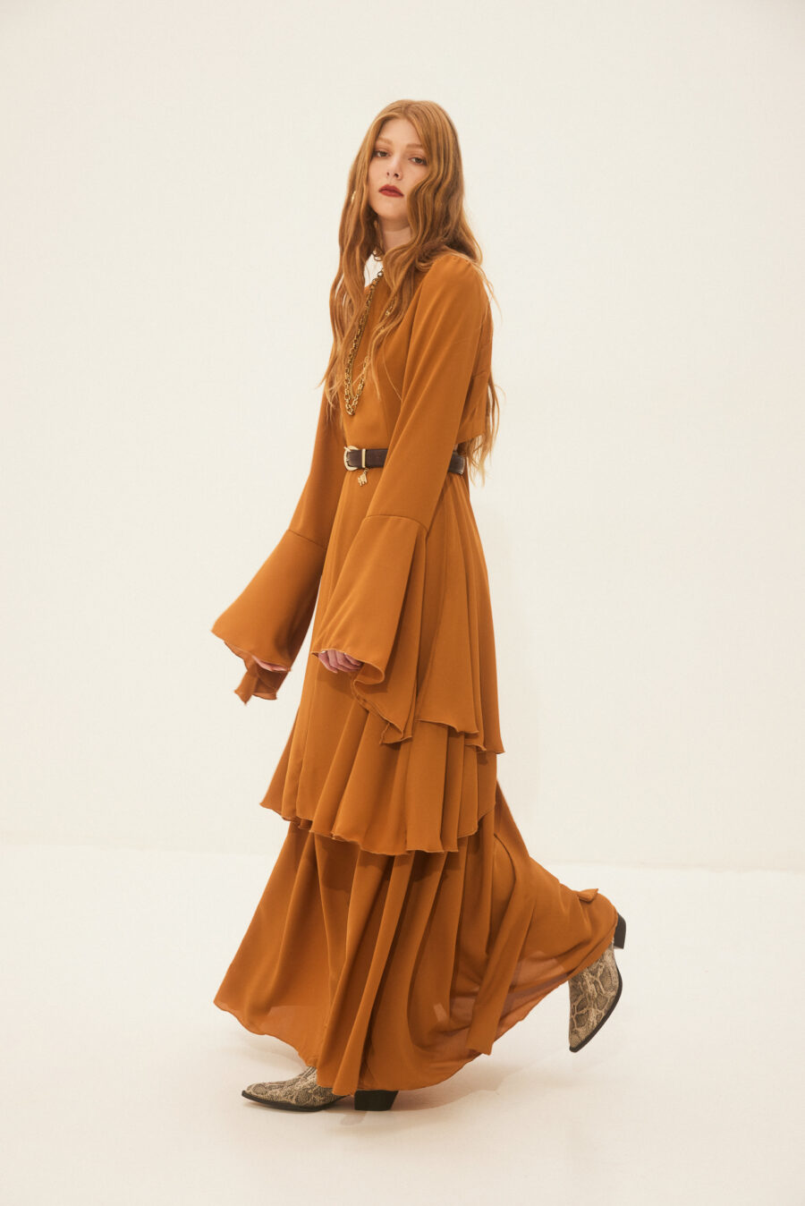 Hemithea Gloria dress orange bronze