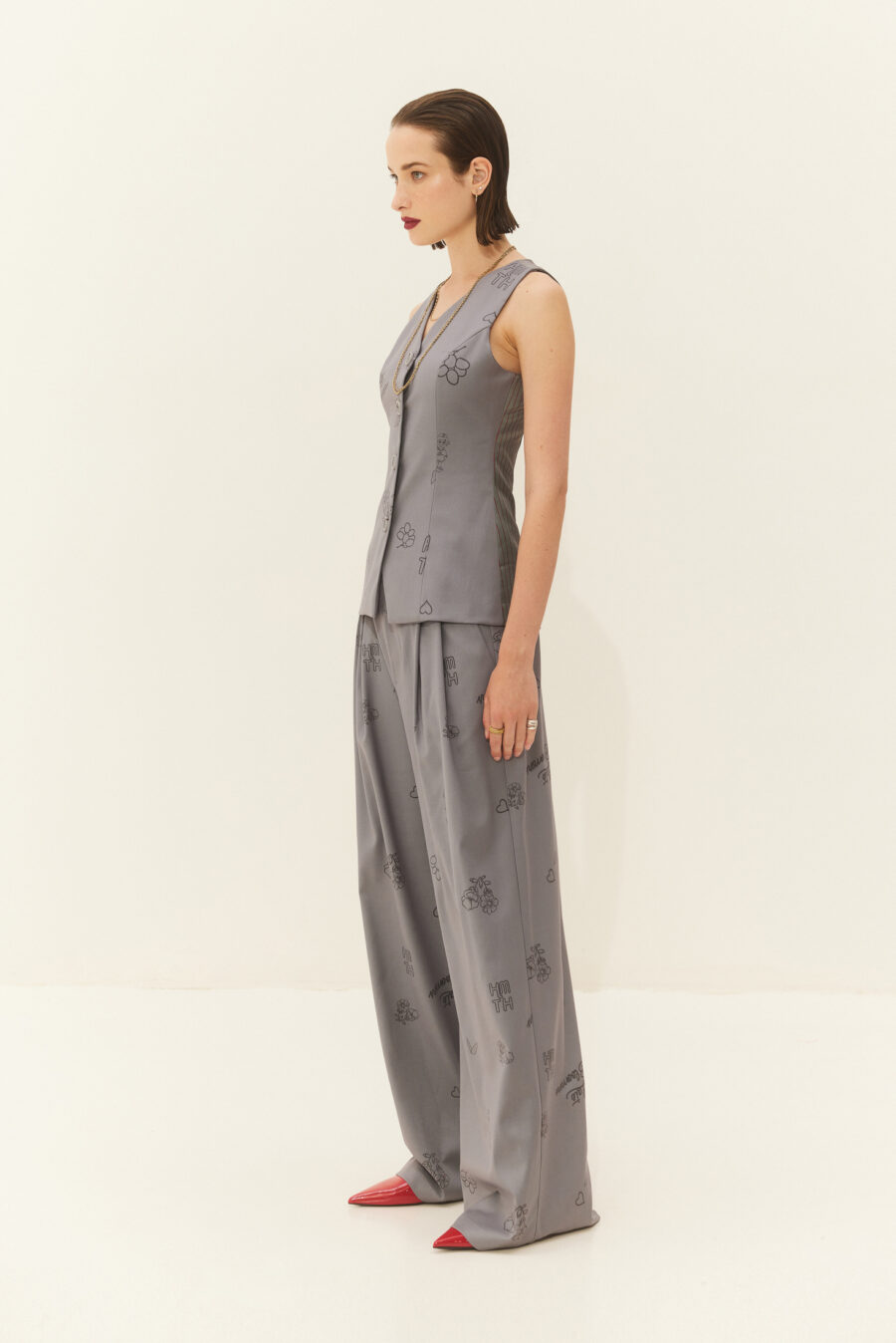 Hemithea Melman vest grey